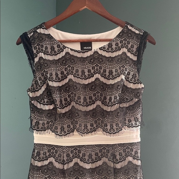 Melrose Black and White Lace Dress - Picture 3 of 5